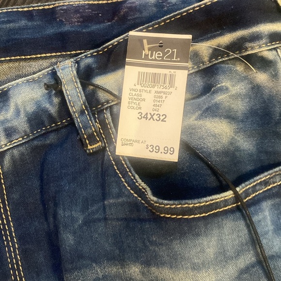 NWT🍍RUE 21 BLACK JEANS🍍SIZE 34x32🍍Q-1 - Picture 2 of 4